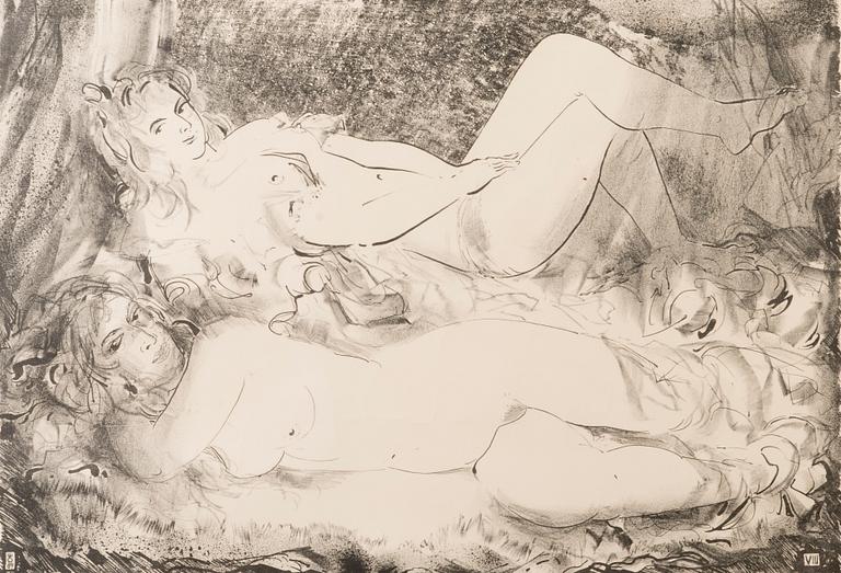 EDWALD OKAS, litography, signed and dated-89.