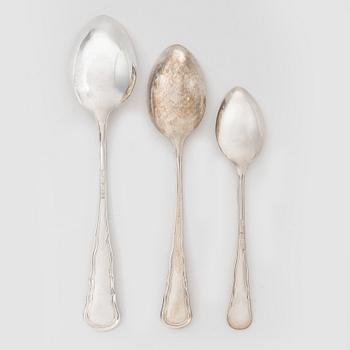 C.G. Hallberg, Skedar, 21 st, silver,  "Hallbergs Chippendale", Stockholm, bl a 1950.