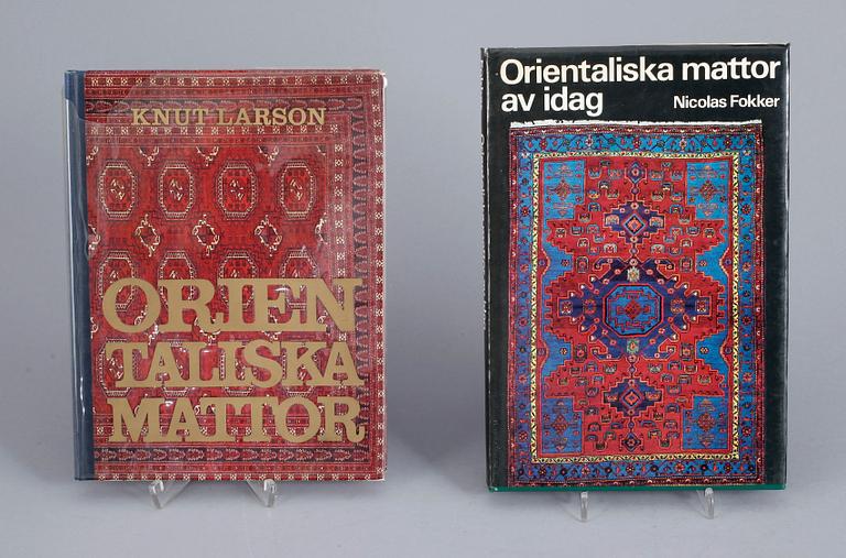 PARTI BÖCKER OM MATTOR, 8 st, bla "Orientaliska mattor" av Knut Larsson, 1962.