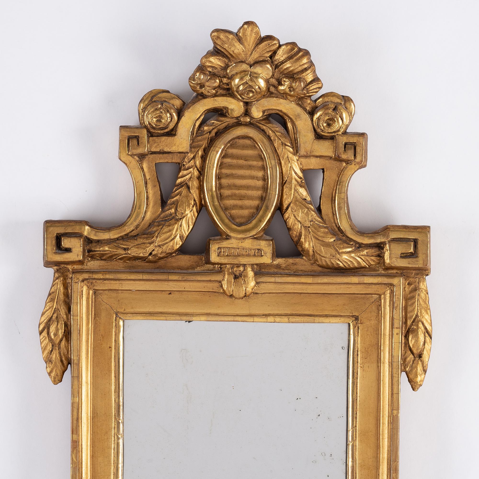 A Gustavian style mirror by Niclas Reding (1751-1826).