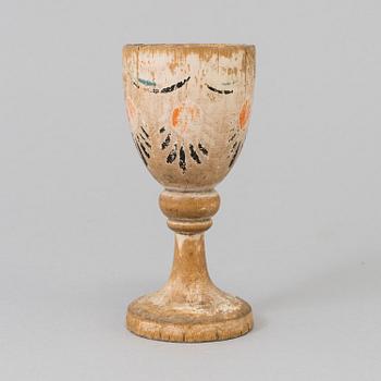 a painted swedish wooden cup from the 19th century.