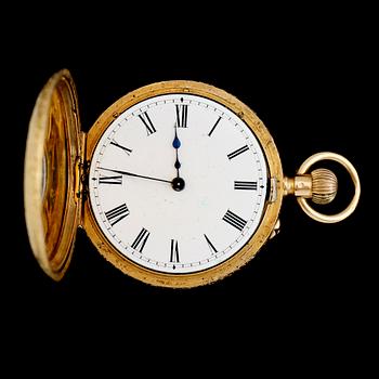 FICKUR, 18K guld, tidigt 1900-tal. Total vikt inklusive urhus ca 38 g.