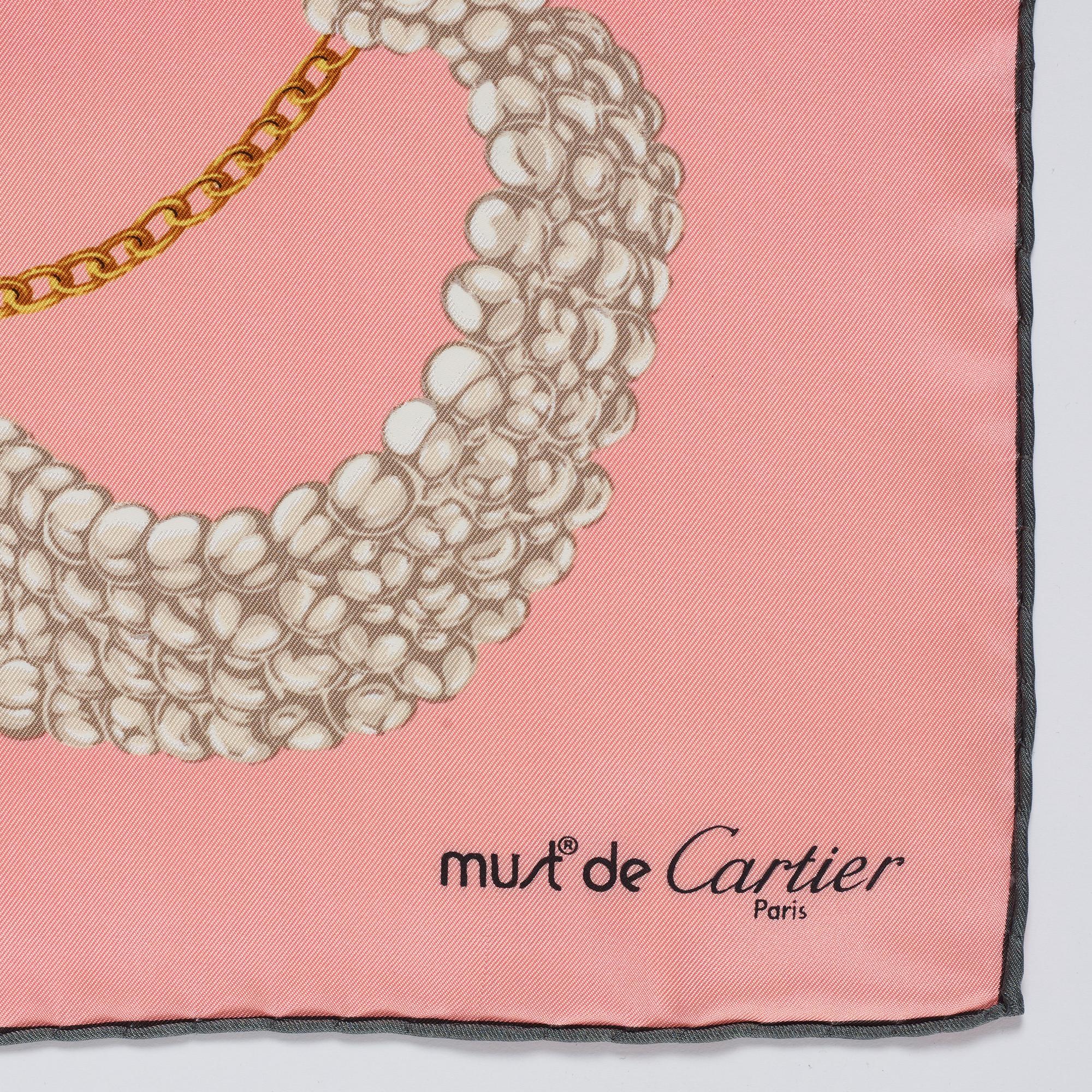 Cartier, a 'Le temps Précieux' twill silk scarf.