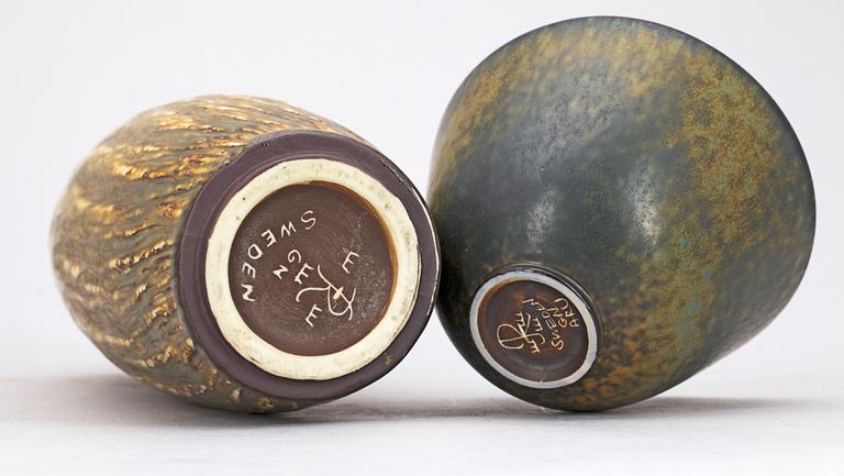 VAS samt SKÅL, stengods. Gunnar Nylund, Rörstrand.