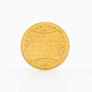 Gold coin ducat 1869 Hamburg German-Roman Empire.