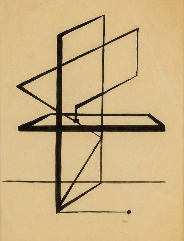 OLLE BONNIÉR, INdian ink on paper, signed OB.