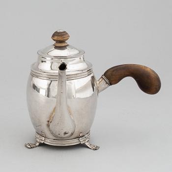A swedish silver coffee-pot, mark of Carl Gustaf Hjulström, Köping 1838.