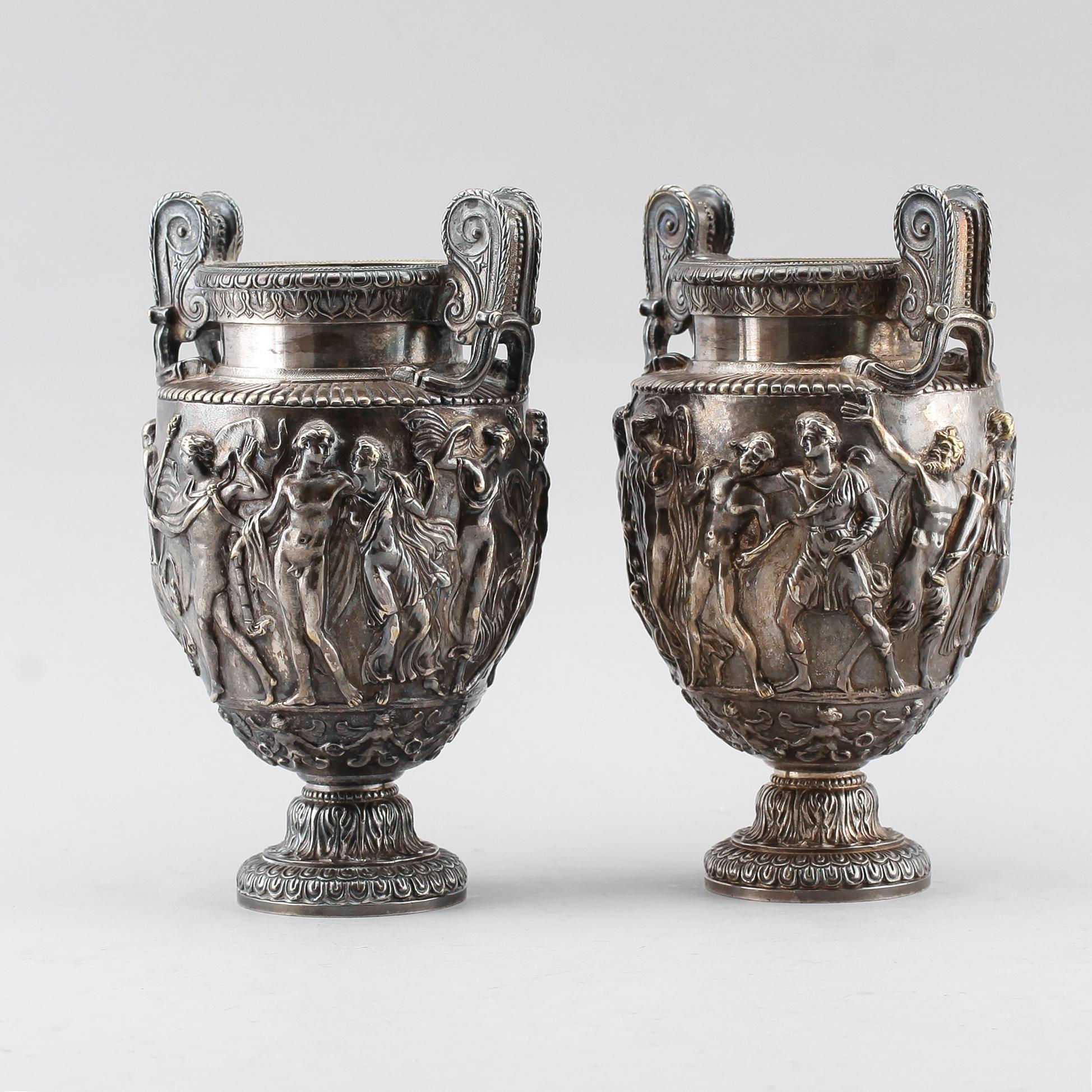 URNOR, 1 par, argent haché, omkring år 1900.