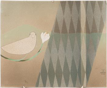 Jackie (Jacqueline) Lynd, ceramic plate, signed 10.10 84 Rörstrand.