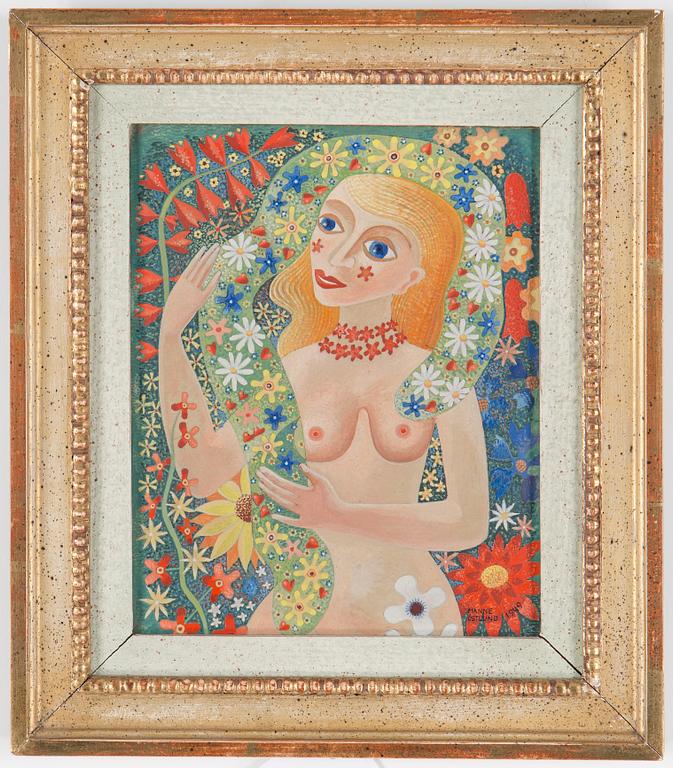 MANNE ÖSTLUND, 2 st, gouache på pannå, signerade och daterade 1949.