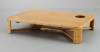 A bamboo and birch sofa table, Svenskt Tenn ca 1950.