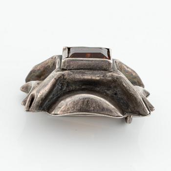Brosch, silver med citrin, Stockholm 1953.