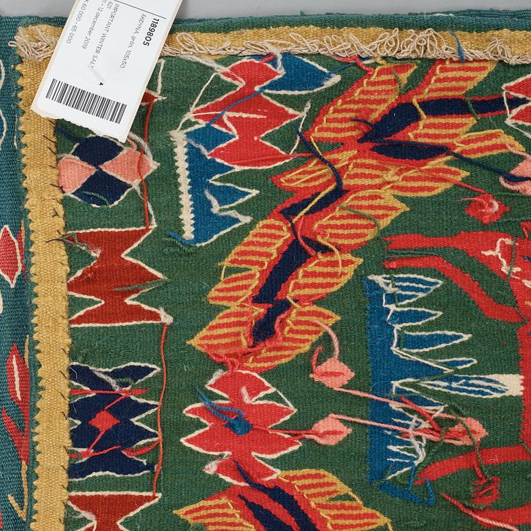 A CARRIAGE CUSHION, tapestry weave, "Kungahjorten", ca 50 x 104,5 cm, Scania (Sweden),