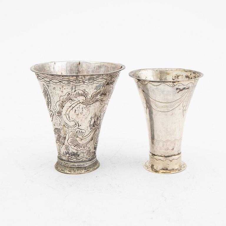 Pokaler 4 st silver Sverige 17/1800-tal.
