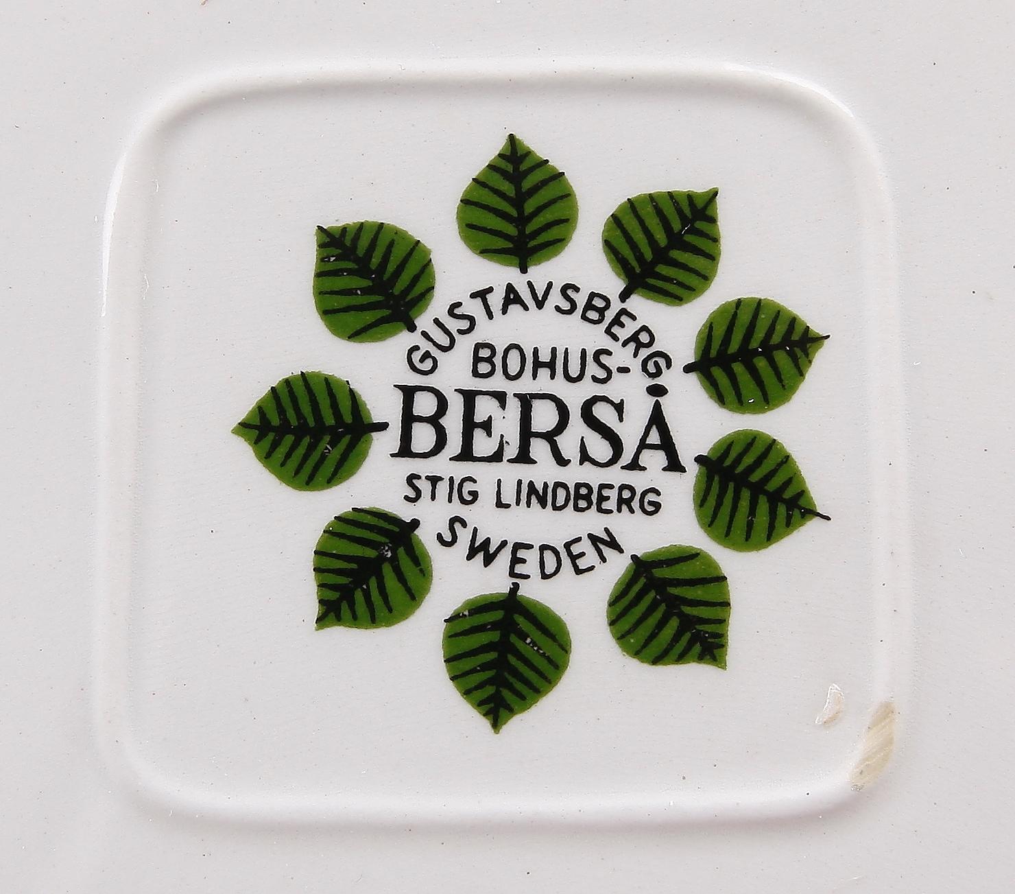 SERVISDELAR, 8 st, benporslin, "Berså", Stig Lindberg, Gustavsberg.