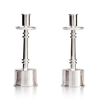 465. Claës Giertta, a pair of silver candlesticks, Stockholm 1965.