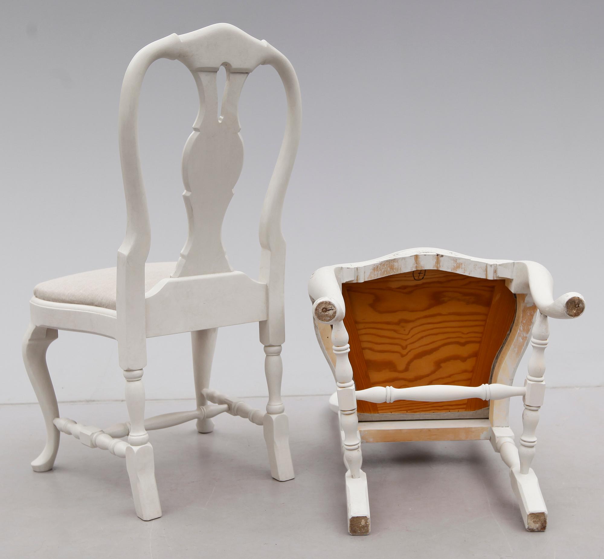 STOLAR, 12 st, rokokostil, 1900-talets mitt.