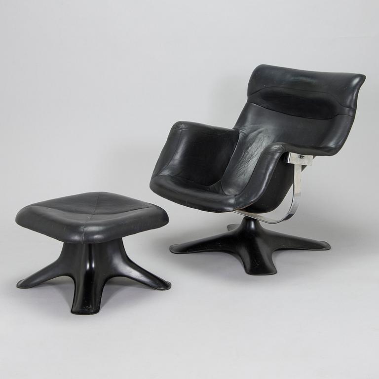 Yrjö Kukkapuro, a late 1960s  'Carousel' armchair and stool for Haimi Finland.