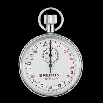 STOPPUR, vitmetall, Breitling, Sprint, Stop Watch,1960-tal.