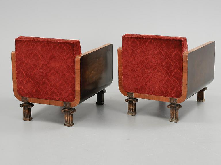 FÅTÖLJER, ett par, möjligen Erik Chambert, 1920/1930-tal.