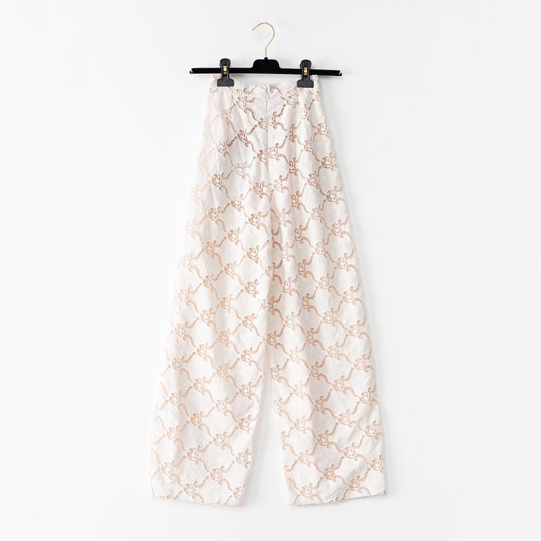 Chanel, a pair of cotton and silk pants, french size 34.