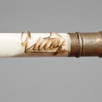 BREVKNIV, silver, ametist och ben, silverstämplat C.G Hallberg, Göteborg, 1908.