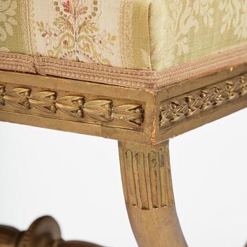 A pair of late Gustavian stools attributed to E. Ståhl (master in Stockholm 1794-1820).