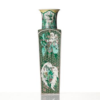 A famille verte and jeune vase, Qing dynasty, 19th century.