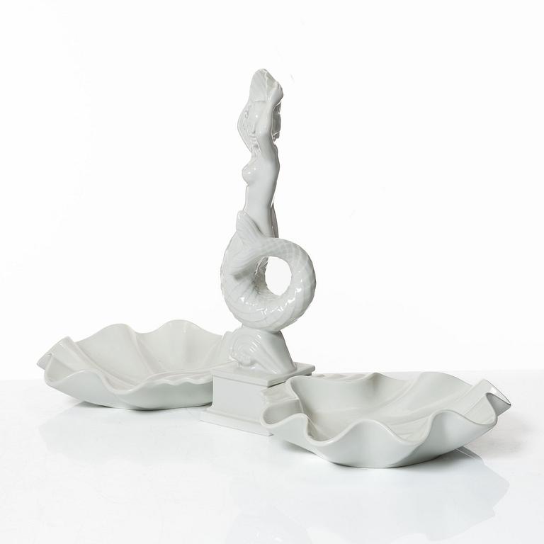 Harald Salomon, Figurines and bowls, 5 pieces, porcelain, Rörstrand.