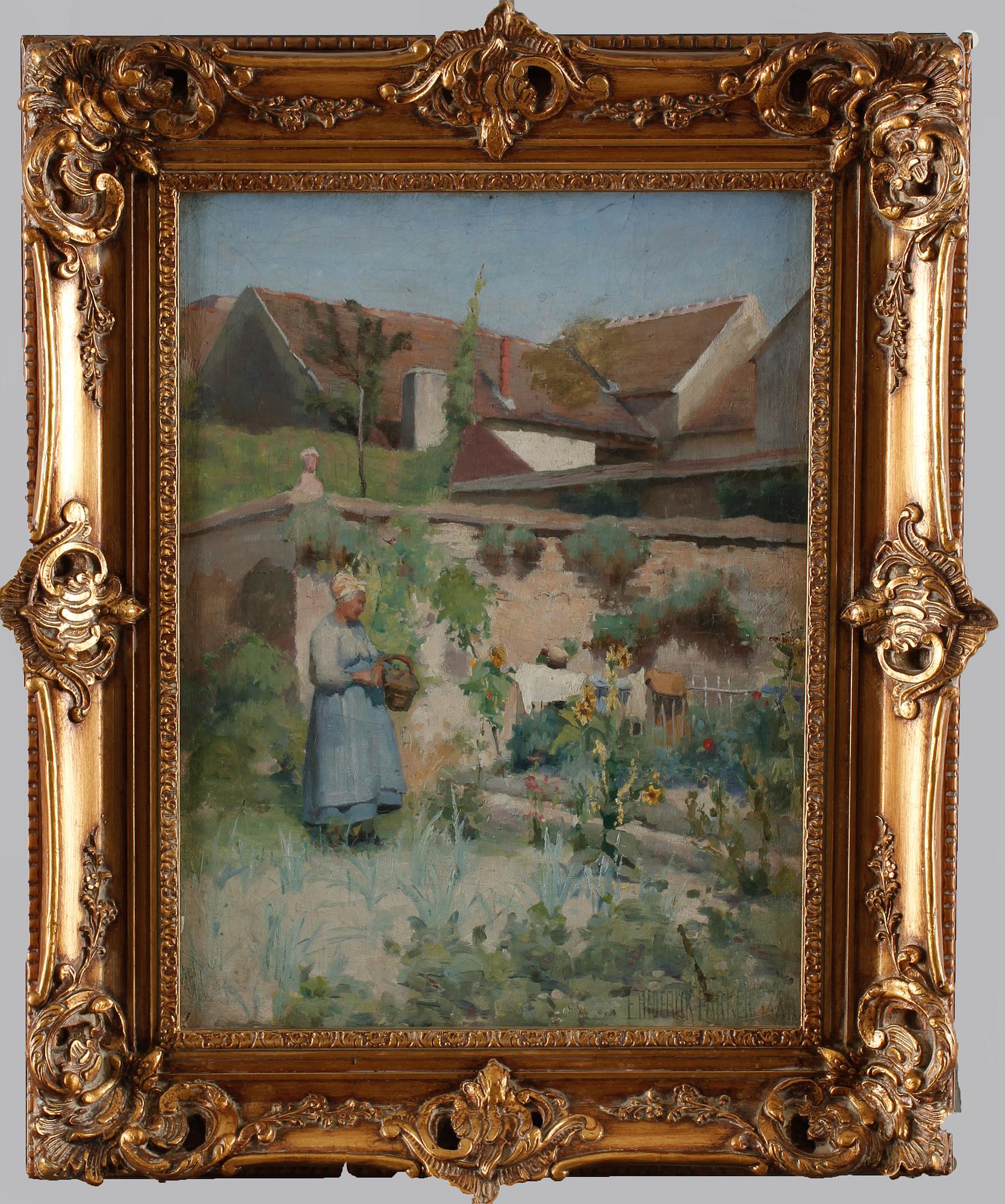 OKÄND KONSTNÄR, olja på pannå, signerad, 1800/1900-tal.