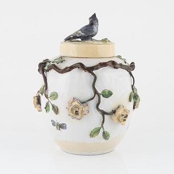 A Swedish faience Marieberg jar with cover, 18th Century.