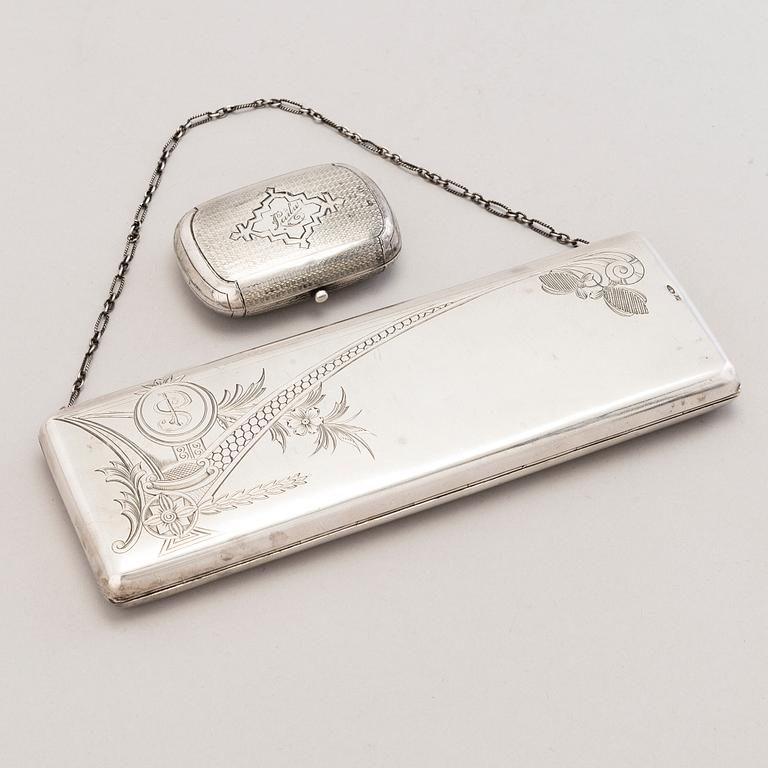 A silver evening bag and purse, Moscow and Saint Petersburg.