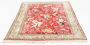 Matta, semiantik/old silke Ghom, ca 206 x 137 cm.