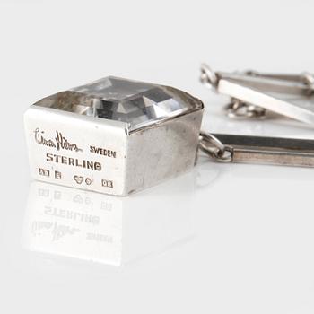 HALSBAND, med fasettslipad bergkristall, Wiwen Nilsson, Lund, 1942.