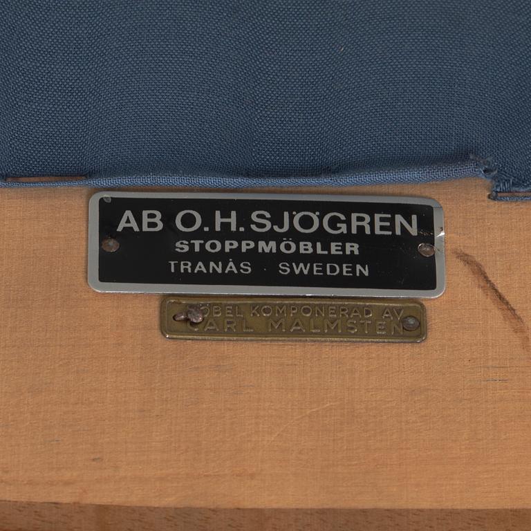 Carl Malmsten, a 'Vår Fru' mahogany easy chair, AB O.H. Sjögren, Tranås.