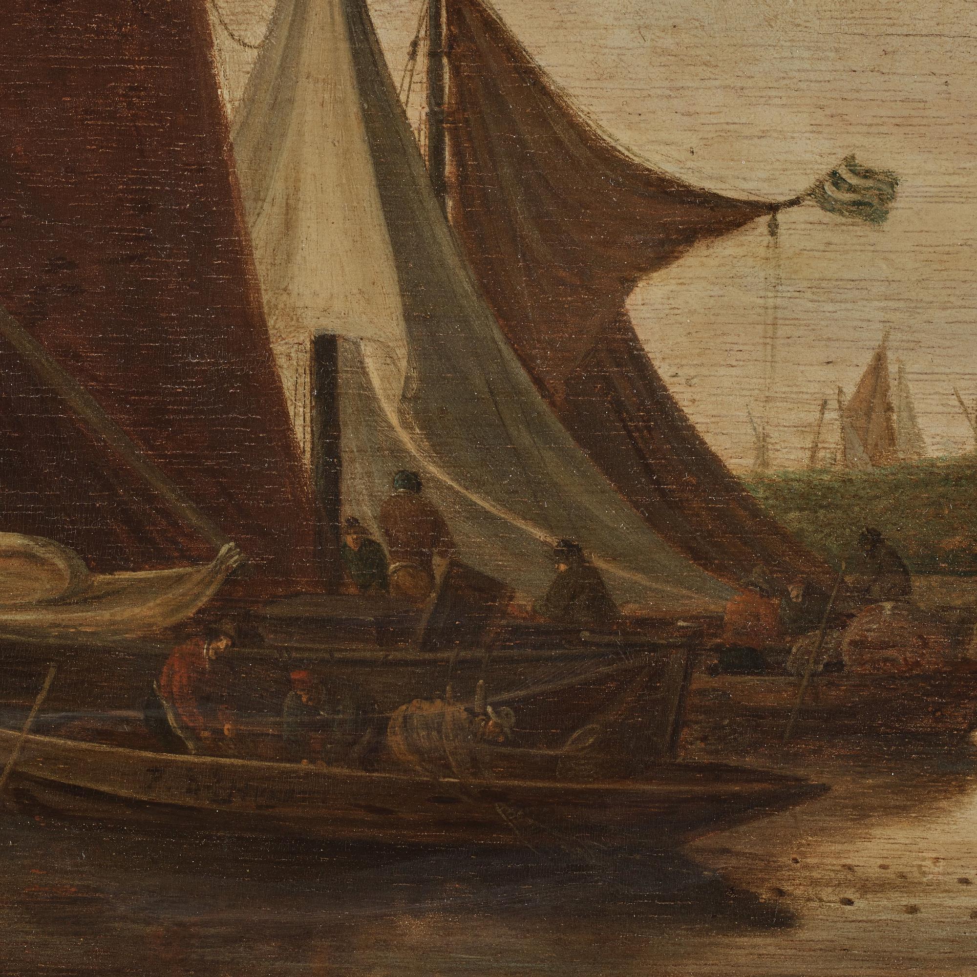 Frans de Hulst Attributed to, A river landscape with a waterside fort.