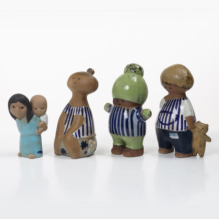 Lisa Larson, Figurines, 4 pcs, “Larsons ungar” and “Världens barn”, Gustavsberg.