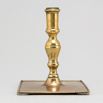 A late 17th century Baroque bronze candlestick.