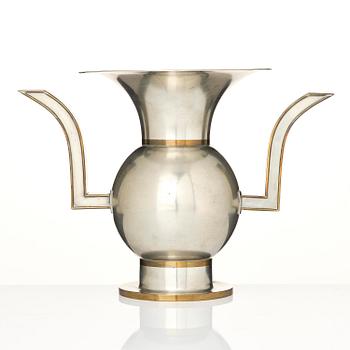 Nils Fougstedt, a rare pewter and brass vase model A 903, Firma Svenskt Tenn, Stockholm, 1929.