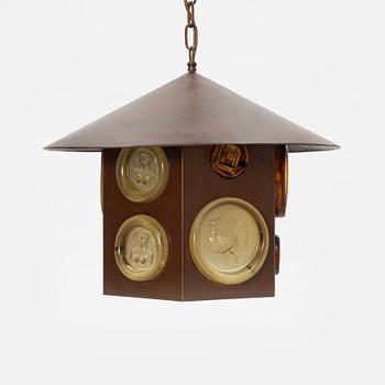Erik Höglund, a ceiling lamp, Boda Glasbruk, second half of the 20th Century.