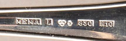 A Swedish 20th century set of 99 silver cutlery mark of Mema Linköping 1982, weight including cartoons 3140 gr.