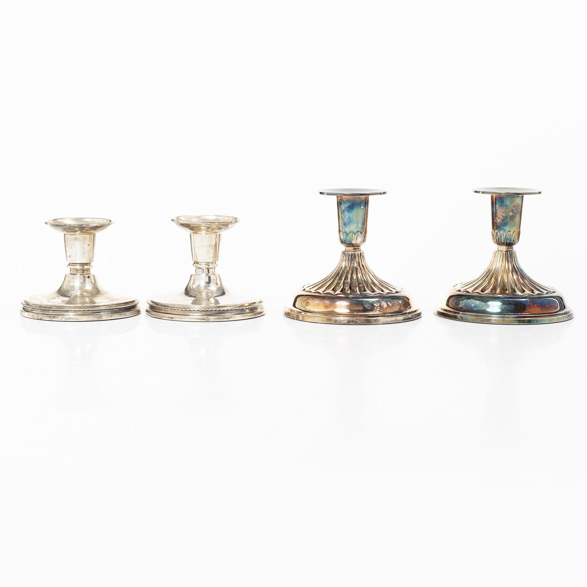Ljustakar, 2 par, silver, K&EC, Göteborg, 1969 respektive MGAB, Uppsala, 1967-68.