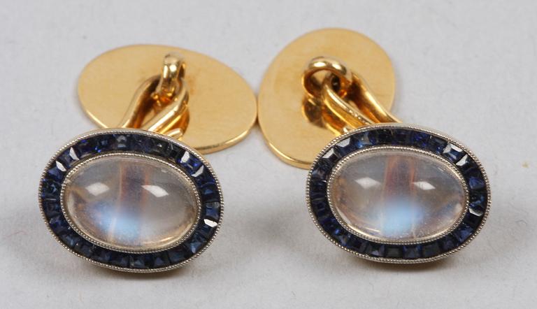 MANSCHETTKNAPPAR, ett par, guld 18 K, tot 7 g.