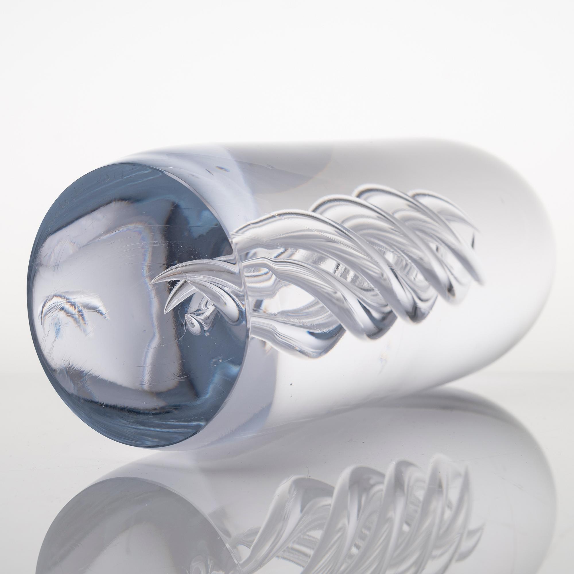 KARI ALAKOSKI, a 'Twist' glass sculpture, signed Kari Alakoski 2017. Glass Studio Mafka & Alakoski.