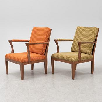 A pair of model 969 armchairs by Josef Frank for Firma Svenskt Tenn, designed 1938.