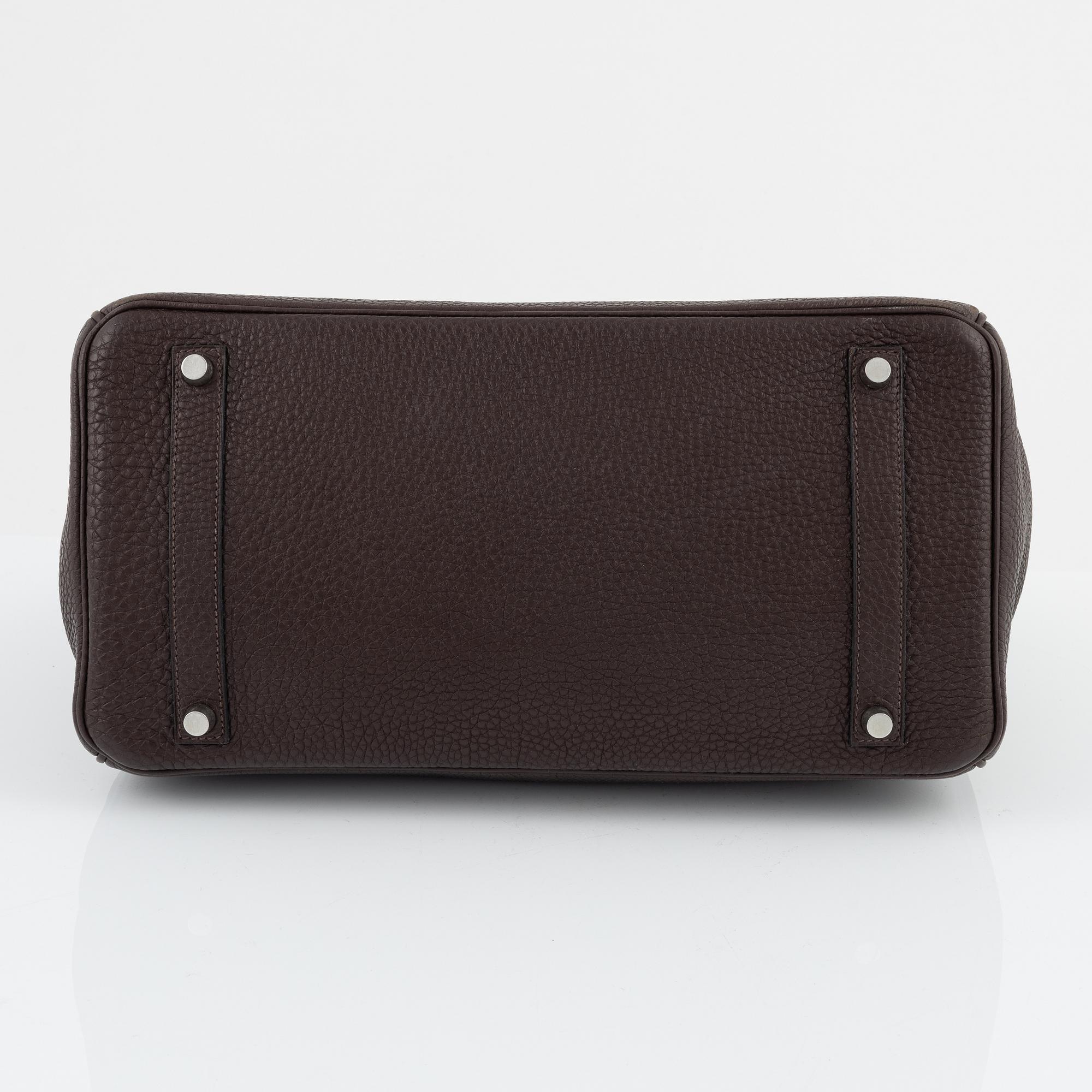 Hermès, a chocolate brown Togo leather 'Birkin 35' handbag, 2008.