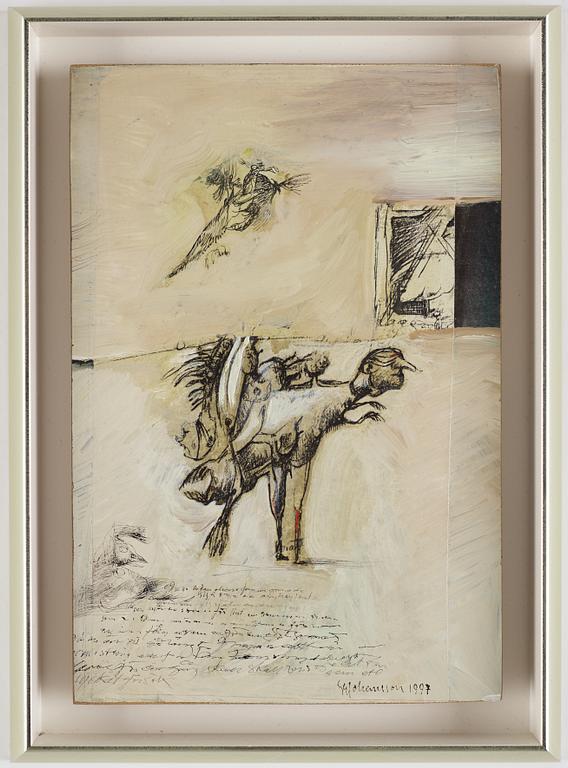 SVEN-ERIK JOHANSSON, olja på pannå. Signerad och daterad 1997.