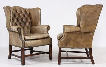FÅTÖLJER, ett par, Chesterfieldmodell, 1900-tal.