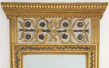 A late Gustavian mirror, circa 1800.