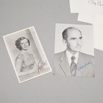 KUNGLIGA AUTOGRAFER, 8 st, bla Dr. Otto von Habsburg på fotoreproduktion, egenhändiga.